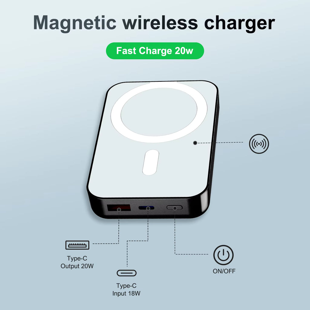 Magnetic Wireless Portable Charger Power Bank
